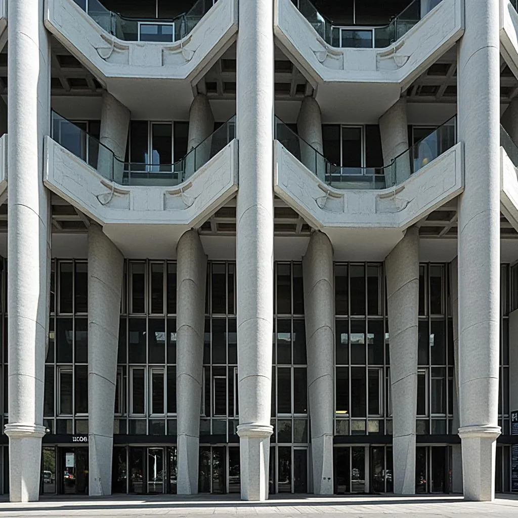 Detalle arquitectónico del edificio de FinanzasArg