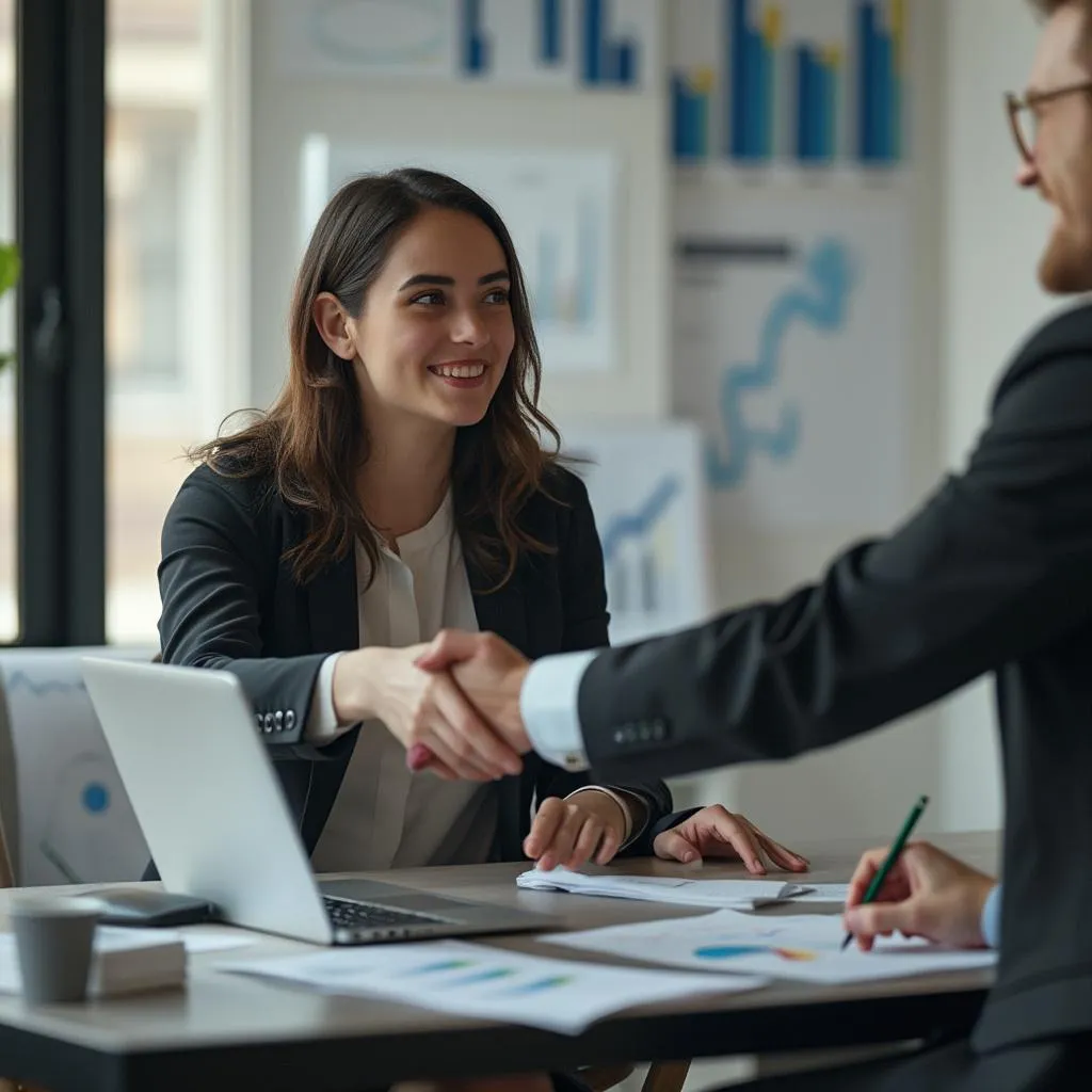 Consultor financiero argentino asesorando a cliente